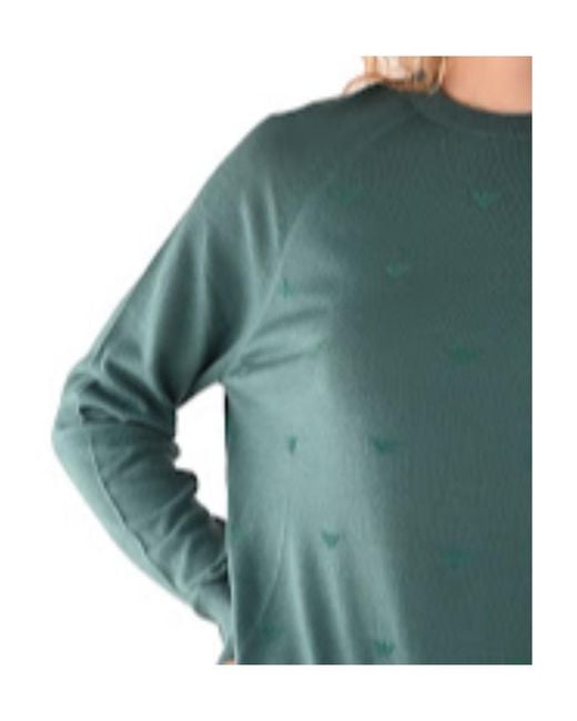 Emporio Armani Green Logo-Embroidered Jumper