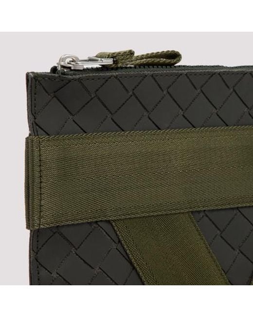 Bottega Veneta Green Quilted Clutch Bag for men