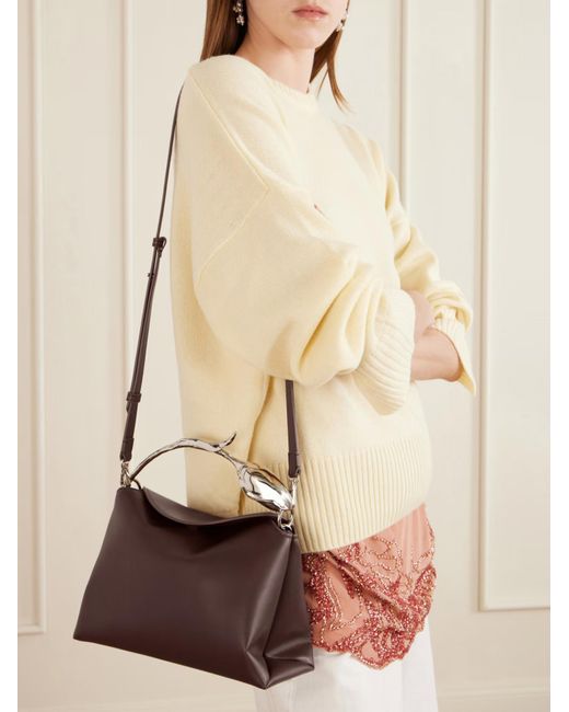 Erdem Brown Tulip Handle Tote Bag