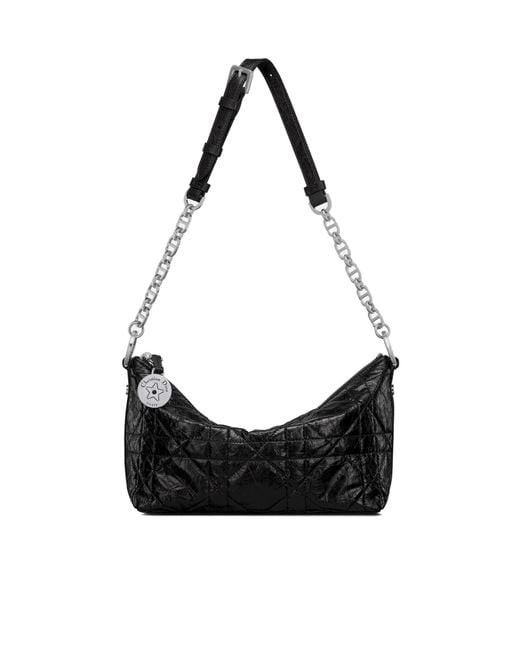 Dior Black Star Hobo Bag With Chain