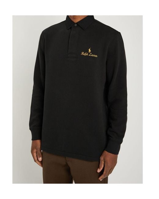 Polo Ralph Lauren Black Cotton Blend Polo Shirt Embroidered With Brand Logo for men