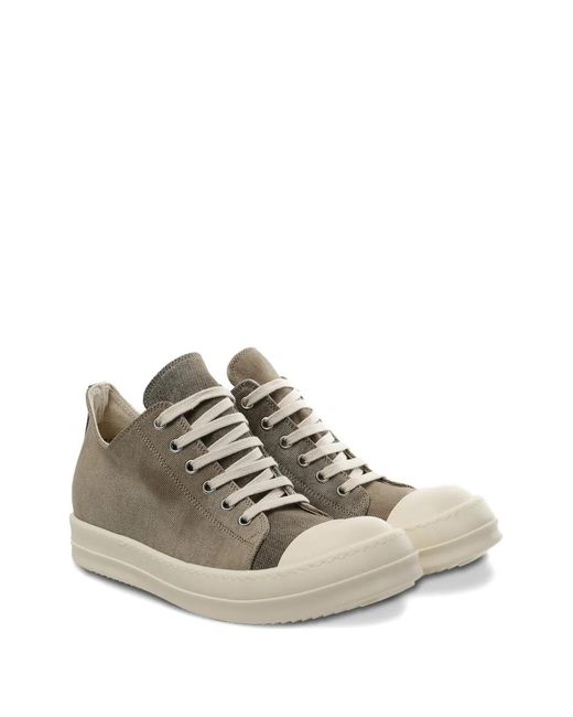 Rick Owens Brown Canvas Toe-Cap Sneakers
