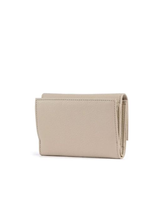 Coccinelle Natural Medium Metallic Soft Grained Wallet