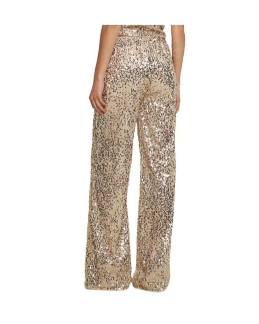 ROTATE BIRGER CHRISTENSEN Natural Nolan Embellished Wide Pants
