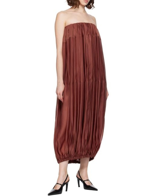 Ferragamo Red Voluminous Bustier Dress