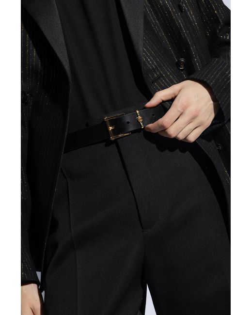 Versace White Logo-Engraved Buckle Belt for men