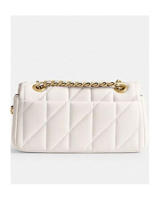 COACH Natural Tabby 20 Logo Plaque Quilted Shoulder Bag