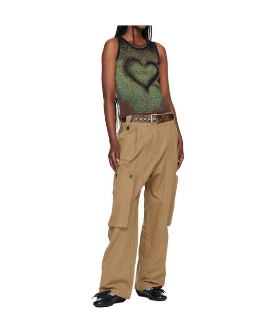 ANDERSSON BELL Green Airbrush Love Tank Top