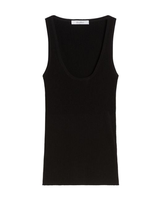 Max Mara Black Ribbed Tank Top