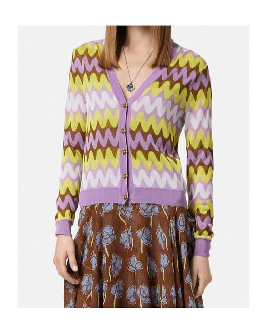 Versace Multicolor V-Neck Cardigan