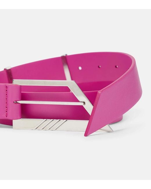 The Attico Pink Chain Leather Belt