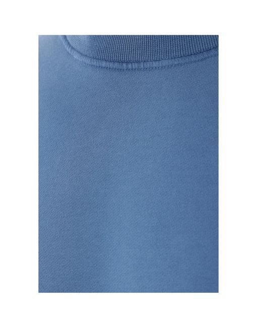 Stone Island Blue Logo Patch Crewneck Sweatshirt for men