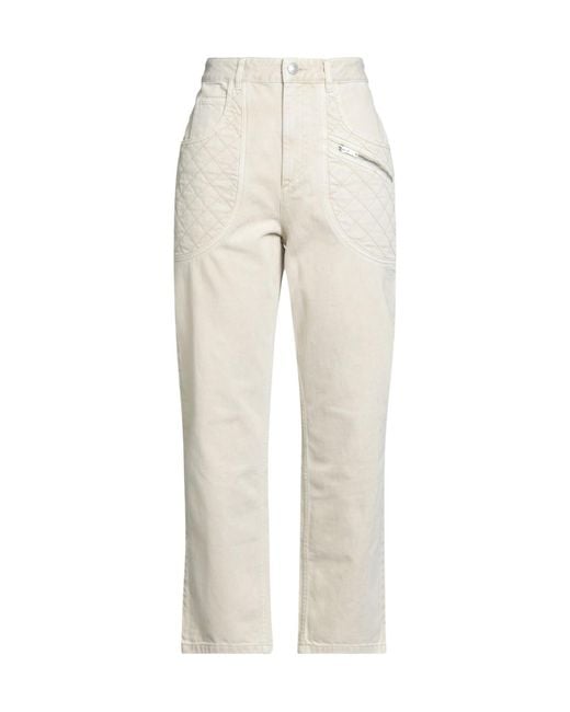 Isabel Marant Natural Minimalist Solid Color Straight Leg Jeans
