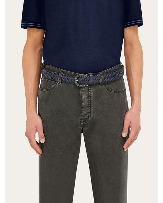 Ferragamo Blue Sized Gancini Belt for men