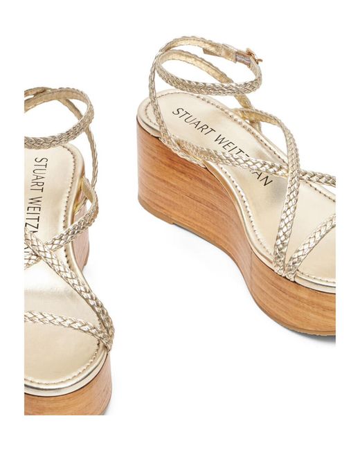 Stuart Weitzman Multicolor Wovette Wedge Sandals
