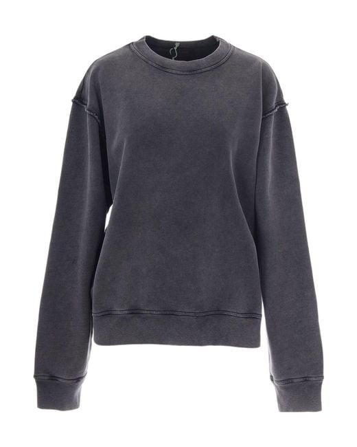 Haikure Blue Rear Slit Crewneck Sweatshirt