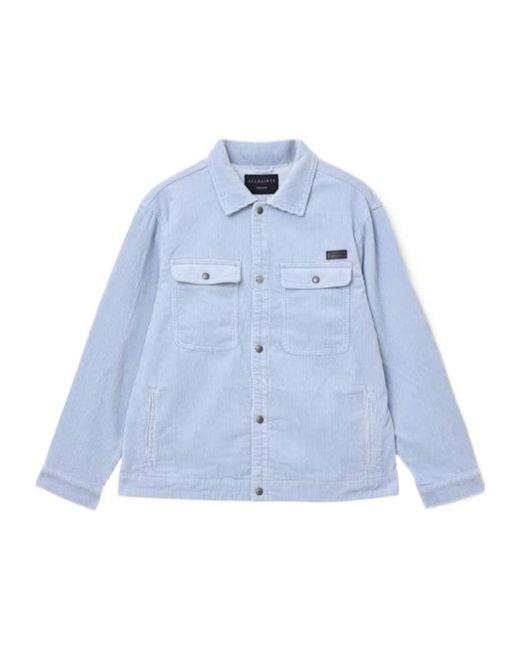 AllSaints Blue Castleford Corduroy Shirt for men