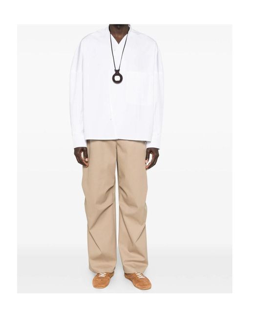Jacquemus White Patch-Pocket Shirt for men