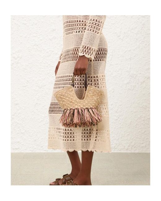 Zimmermann Natural Goldentime Small Fringe Tote