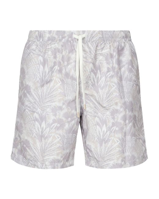 Eleventy Gray Patterned Swim Shorts for men