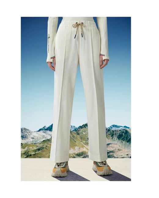 Moncler Gray Grenoble Logo Embroidered Drawstring Pants