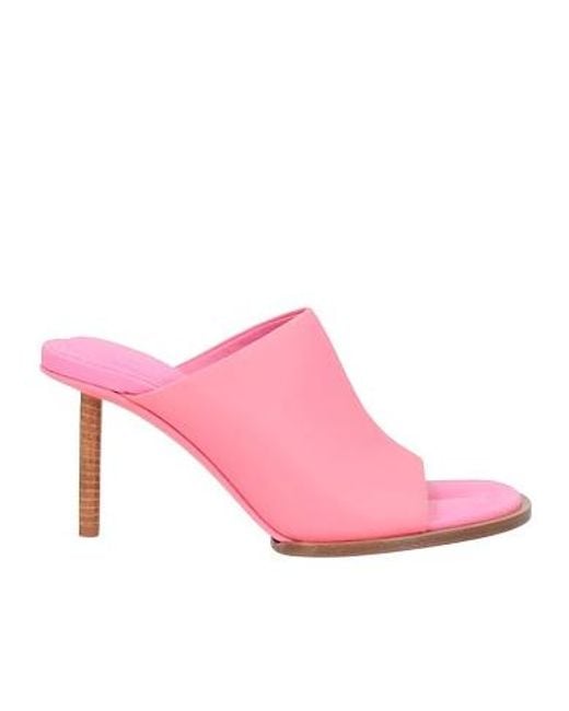 Jacquemus Pink Round Toe Slide Sandals
