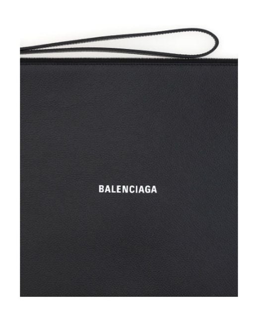 Balenciaga Black Logo Clutch for men