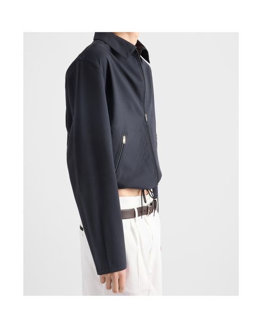 Prada Blue Wool Shirt Jacket for men