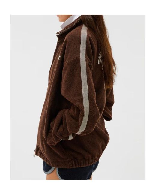 Versace Brown Terry Jacquard Zipped Sweatshirt for men