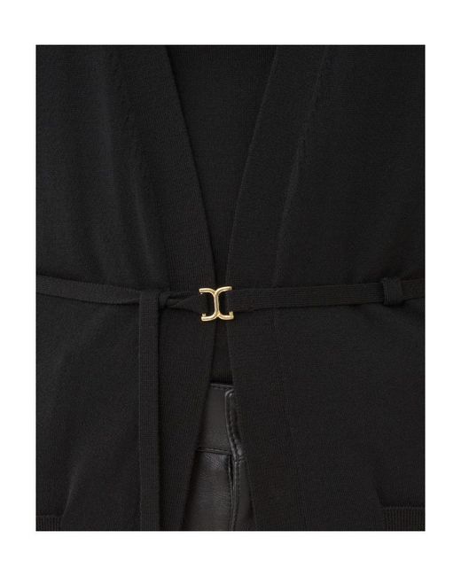 Chloé Black Chloé Belted Long-Sleeved Cardigan