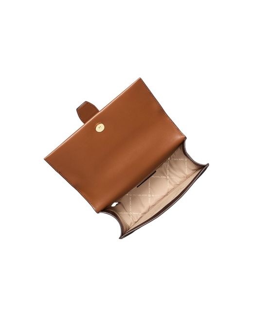 Michael Kors Brown Greenwich Small Color-Block Signature Logo Crossbody Bag