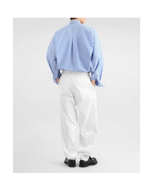 Dolce & Gabbana White Cotton Gabardine Trousers for men