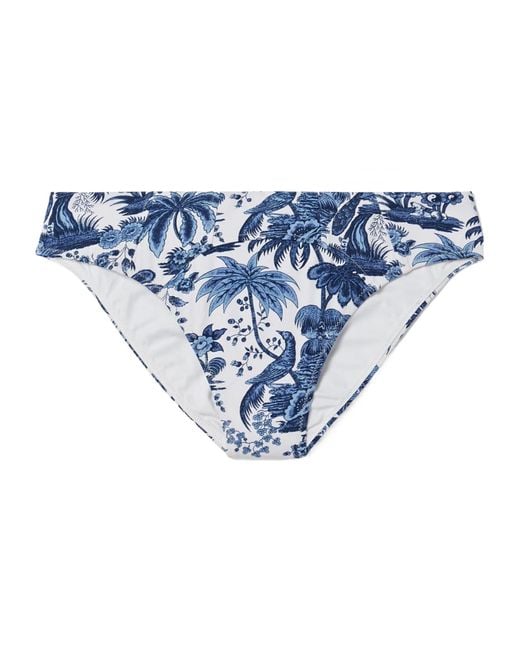 Staud Blue Printed Bikini Bottoms