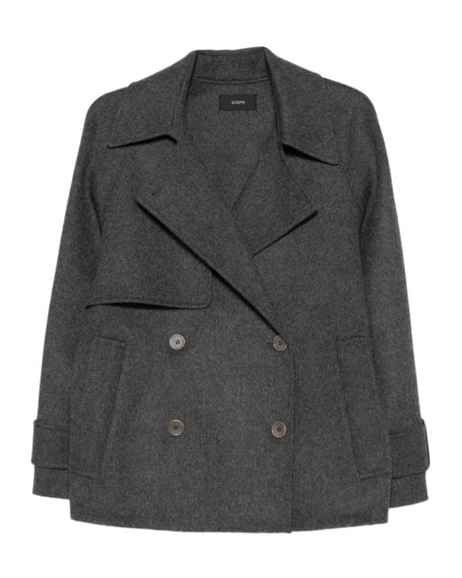 Joseph Black Double-Breasted Coat