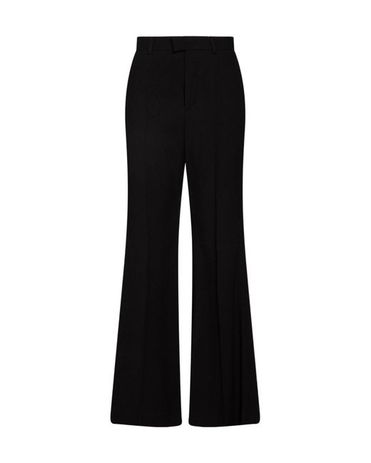 Balenciaga Black Solid-Colored Flared Trousers