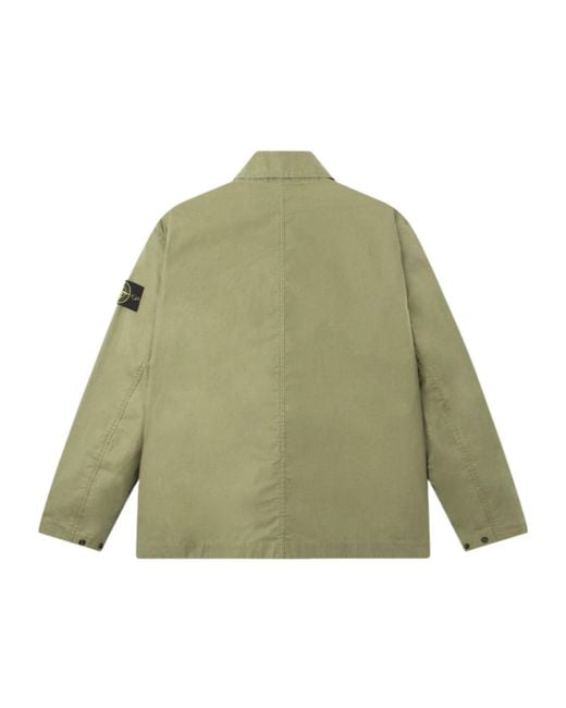 Stone Island Green S0290 4100054 Waxed Pigment Cotton Tela Jacket for men