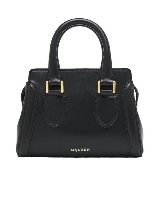 Alexander McQueen Black Birdee Mini Tote Bag