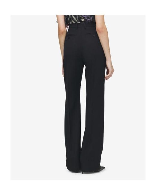 McQueen Black Wool High-Waisted Trousers