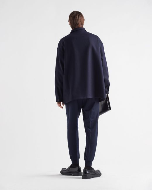 Prada Blue Wool Joggers for men