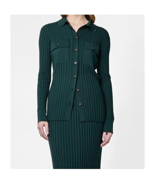 Tod's Green Ribbed Button Cardigan