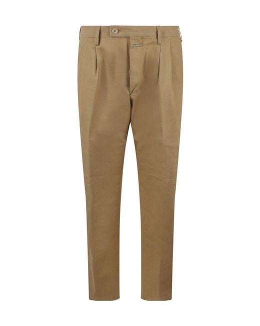 Closed Natural Pleated Stretch-Cotton Pants for men