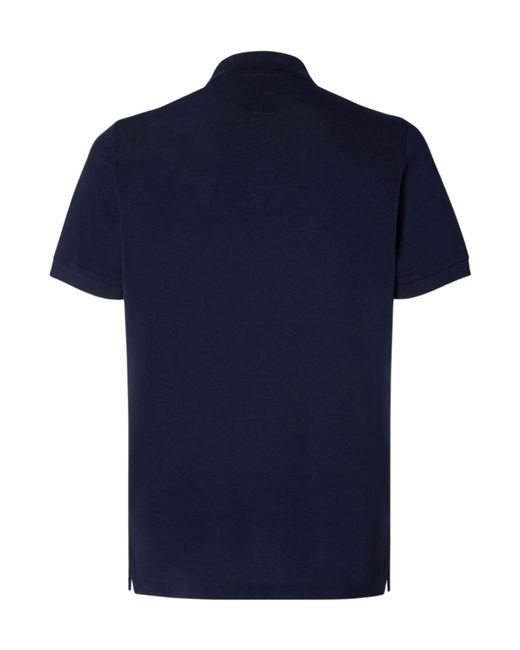Fendi Blue Ff Embroidered Short Sleeved Polo Shirt for men