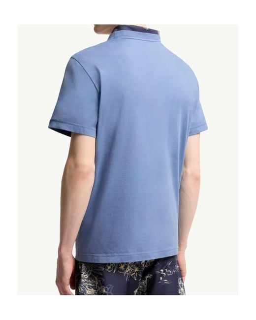 Moncler Blue Logo Patch Crewneck T-Shirt for men