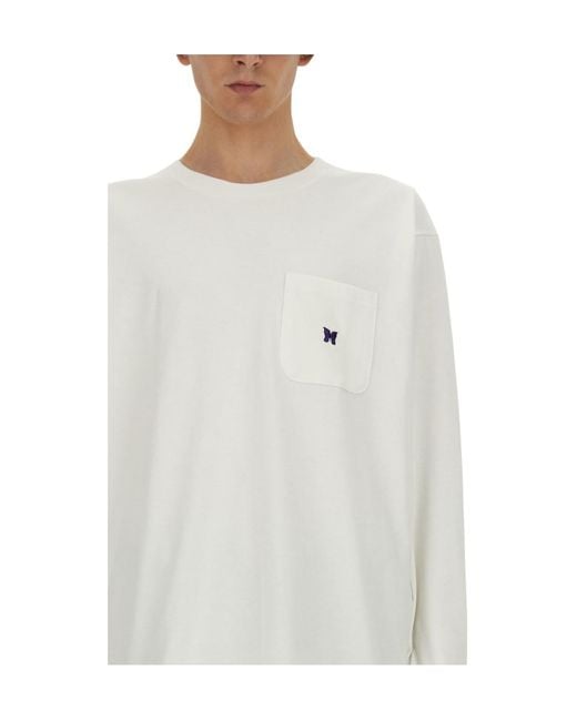Needles White Long-Sleeved T-Shirt for men