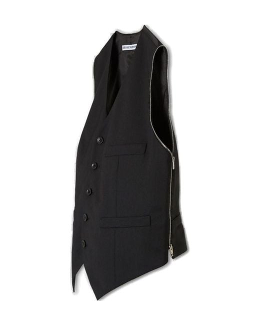 Alexander Wang Black Zip-Up Tailored Vest