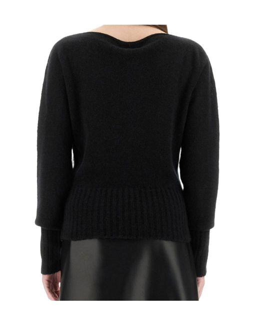Tom Ford Black Long Sleeve Boat Neck Knit Jumper