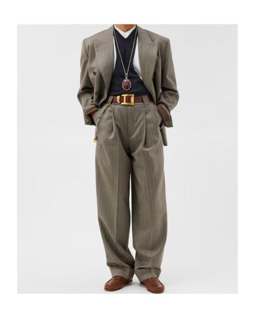 Versace Green Pinstripe Boxy Blazer for men