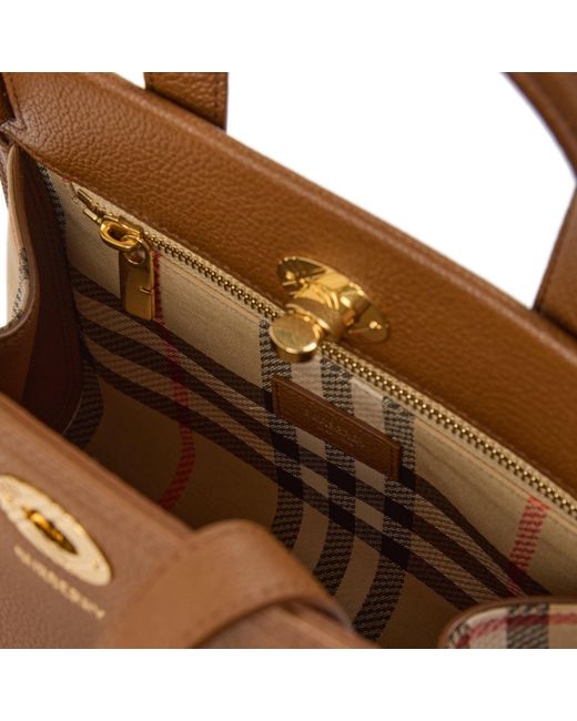 Burberry Brown Genuine Leather Top-Handle Tote Bag