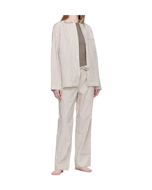 Tekla White Drawstring Pajama Pants for men