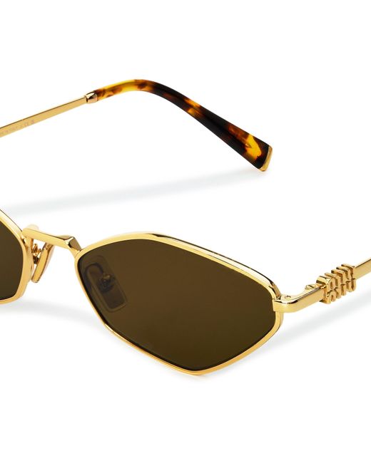 Miu Miu White Hexagonal Sunglasses